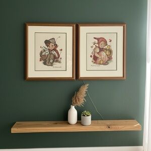 Vintage M.J. Hummel Little Friend Cross Stitch Framed Art